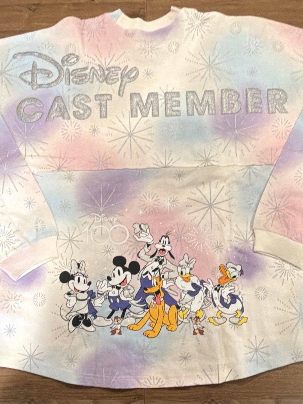 NW/OT XXLDisney 100 Cast Member Exclusive Spirit Jersey Glitter Pastel Tie Dye